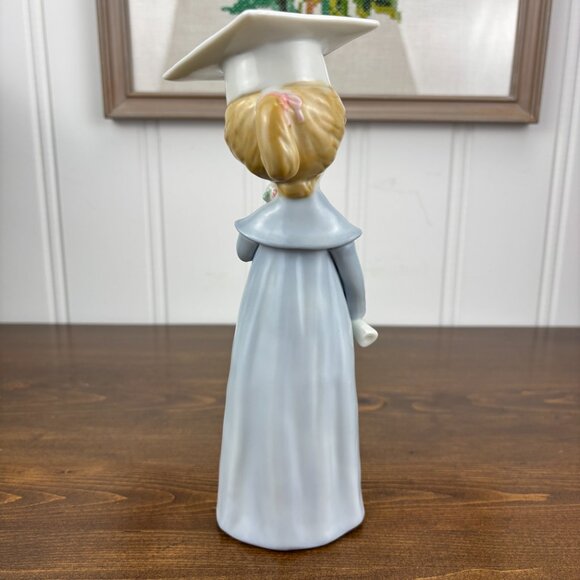 Vintage 1989 Enesco Graduation Girl Figurine by J. Tinker Ceramic Graduate Doll - Picture 5 of 11